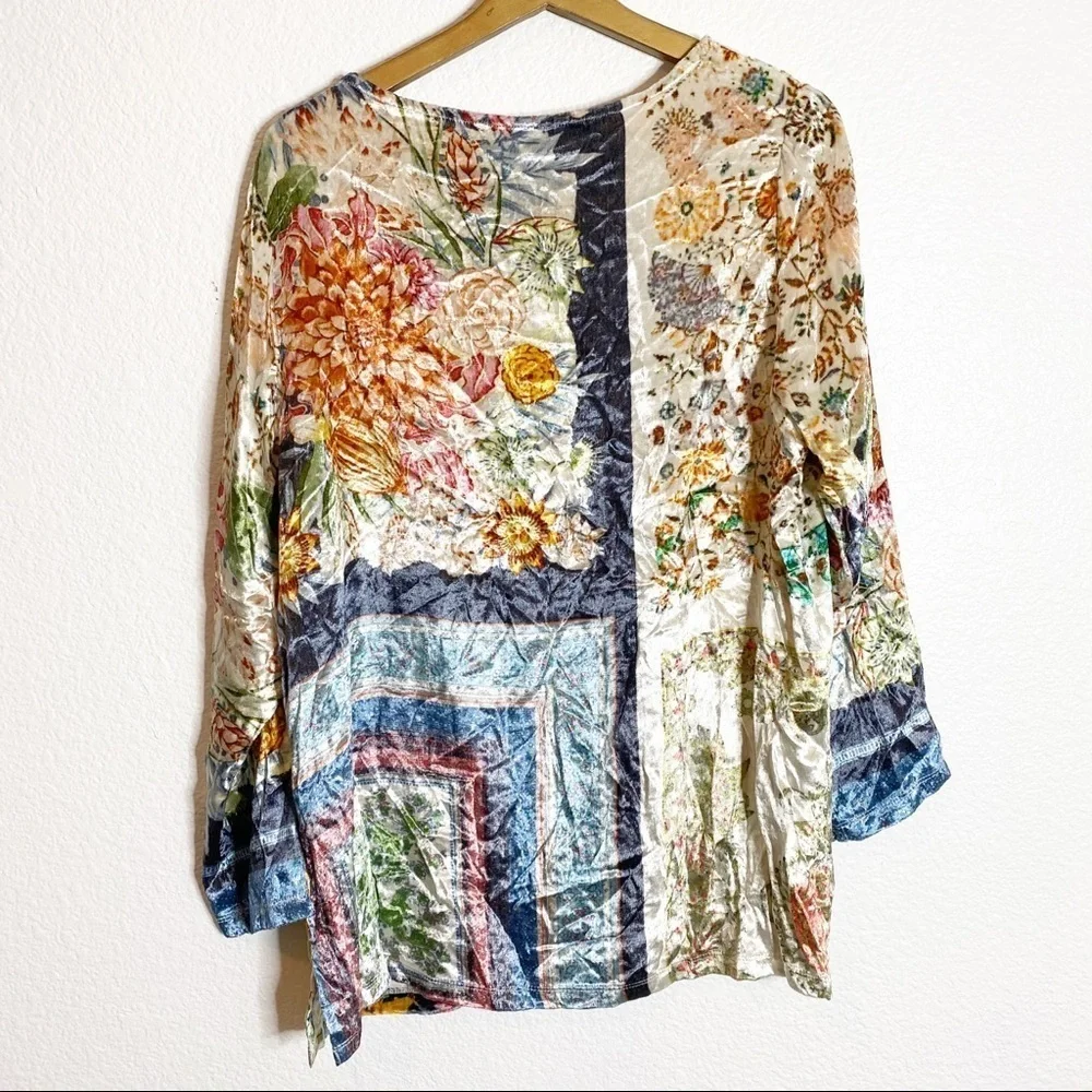 Soft Surroundings- Ashbury Floral Velvet Tunic- PL
